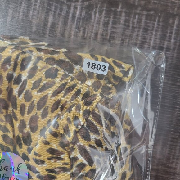 Pappagallo Women Leopard Print Top L Brown Black Animal Print 3/4 Sleeve Stretch - Picture 7 of 7